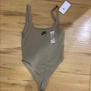 NWT NIKE sz small Beige Bodysuit